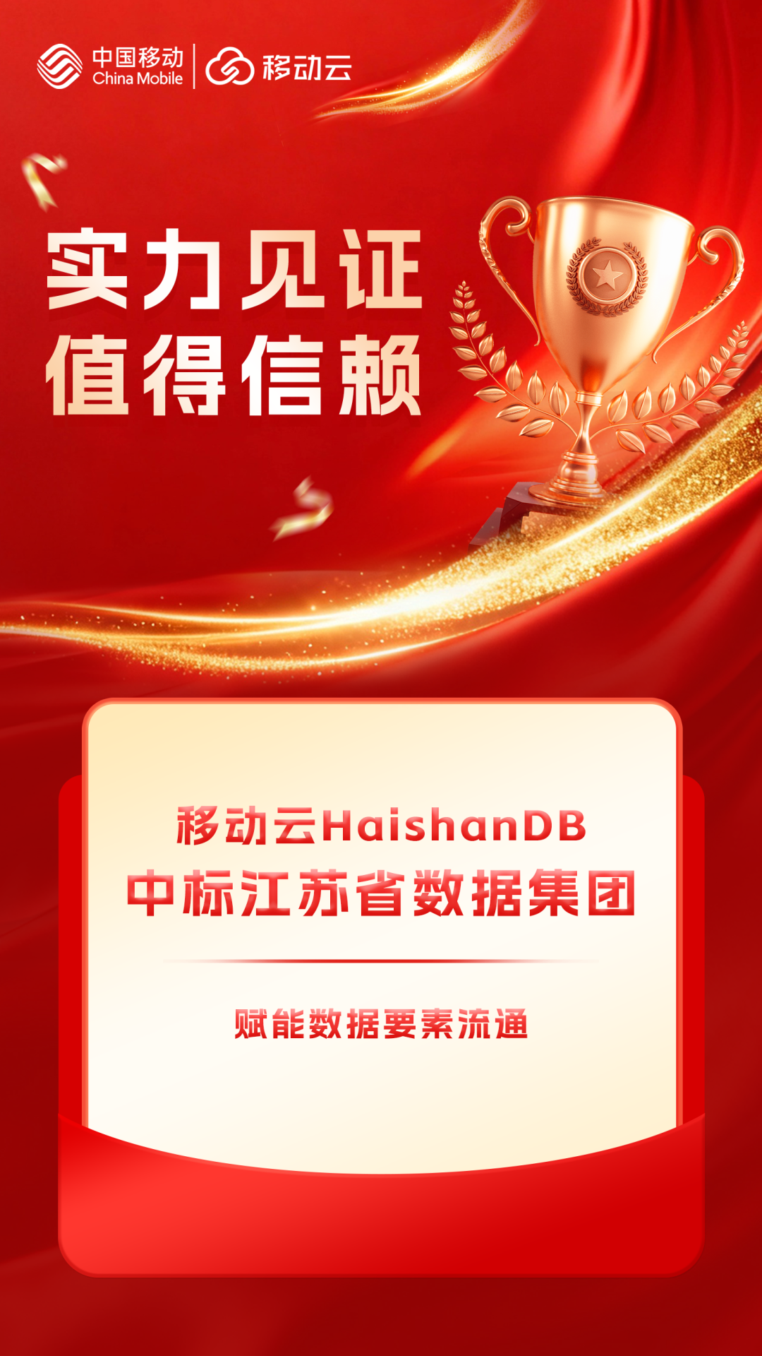 移动云HaishanDB中标江苏省数据集团，赋能数据要素流通 - 墨天轮