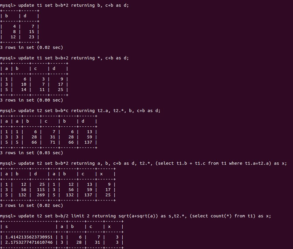 kunlunbase-insert-update-delete-returning