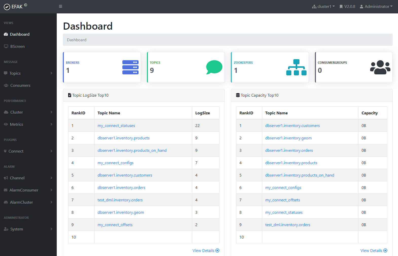 debezium-web-ui-kafka-efak-eagle