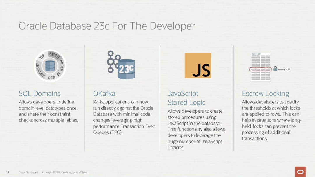 Oracle database 23c escrow column concurrency control 