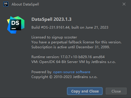 downloading JetBrains DataSpell 2023.1.3