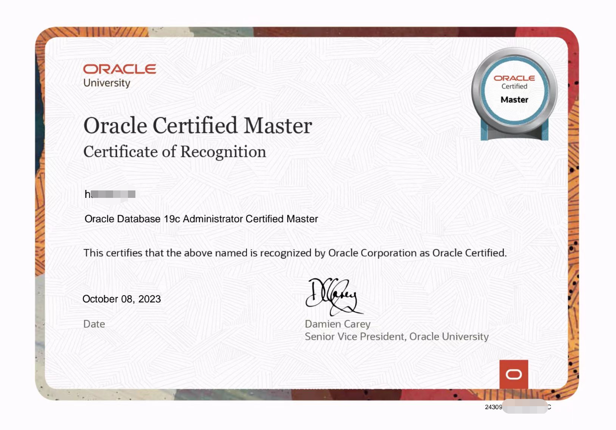 Oracle 19c OCM Oracle 19c OCM 