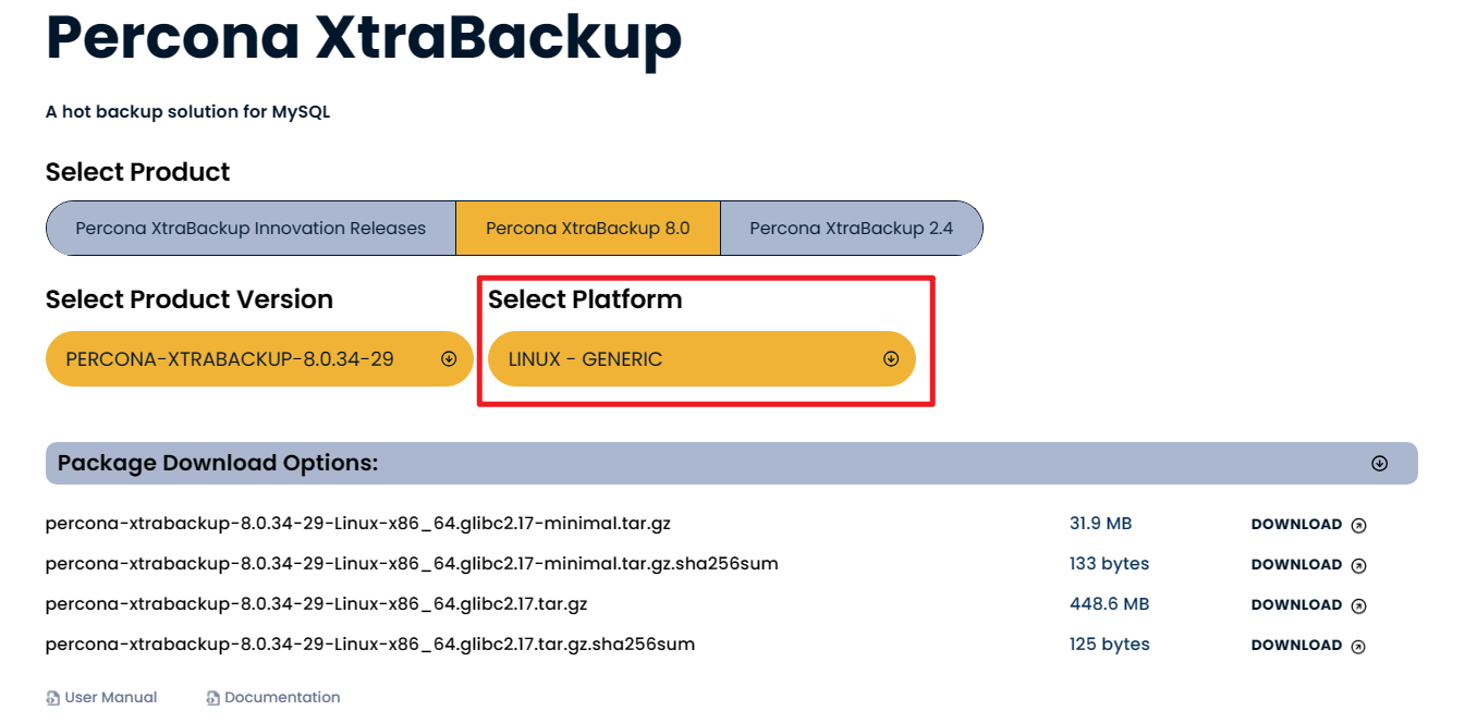 Mysql percona xtrabackup 