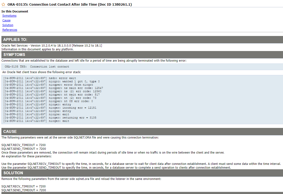 DUPLICATE TARGET DATABASE ORA 03135 Connection Lost Contact