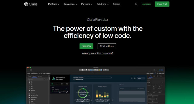 online database software: Claris FileMaker