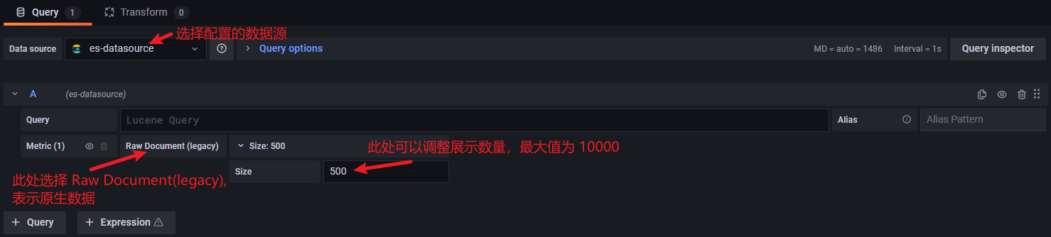 Grafana的数据源依赖日志平台产生的ES数据 grafana配置es数据源_字段_35