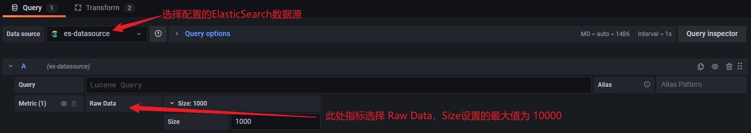 Grafana的数据源依赖日志平台产生的ES数据 grafana配置es数据源_字段_39