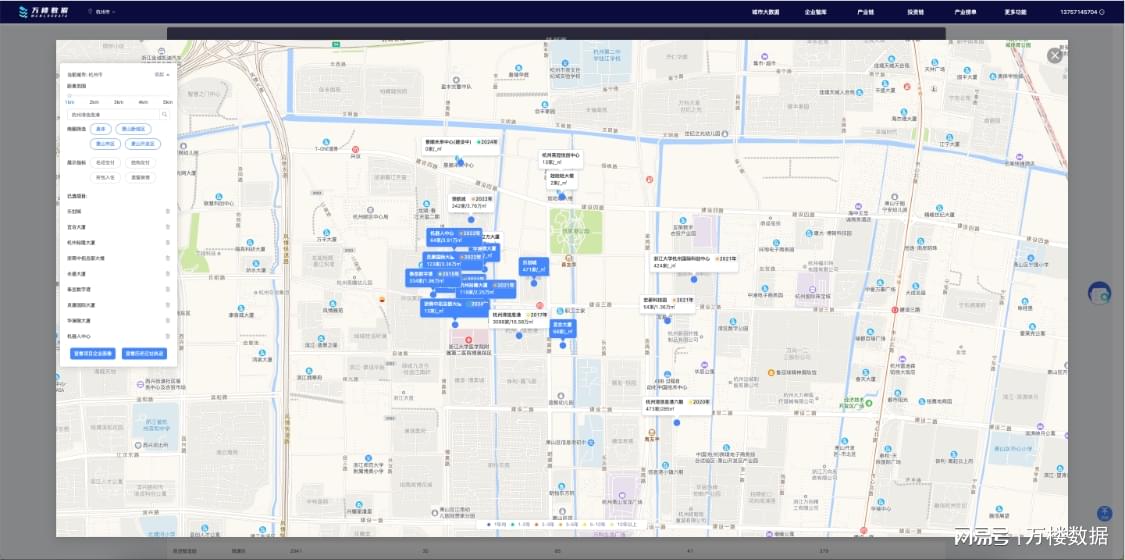 万楼数据支持目标商圈及对标项目集中分析
