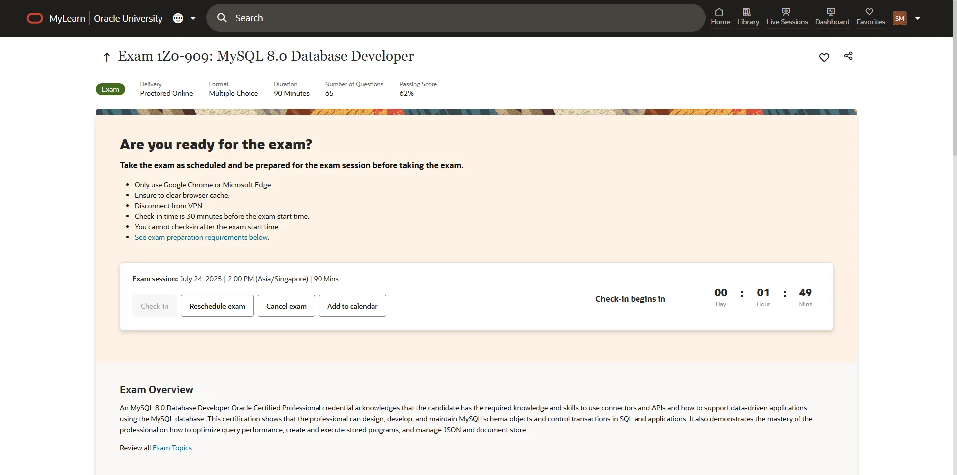 预约考试时区选择示意图