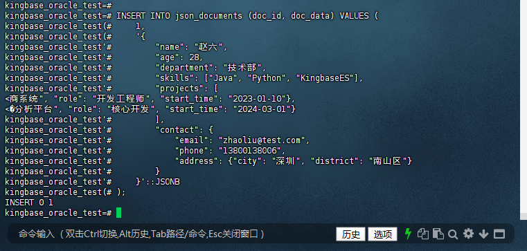 图3-8：插入 JSON 数据