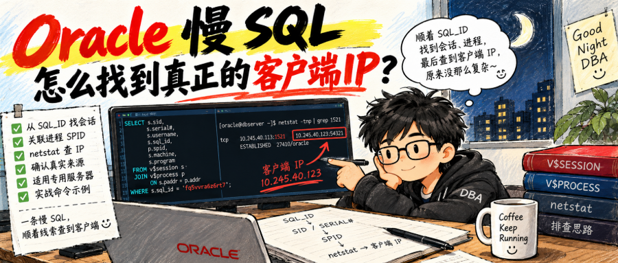 Oracle 慢 SQL，怎么找到真正的客户端 IP？