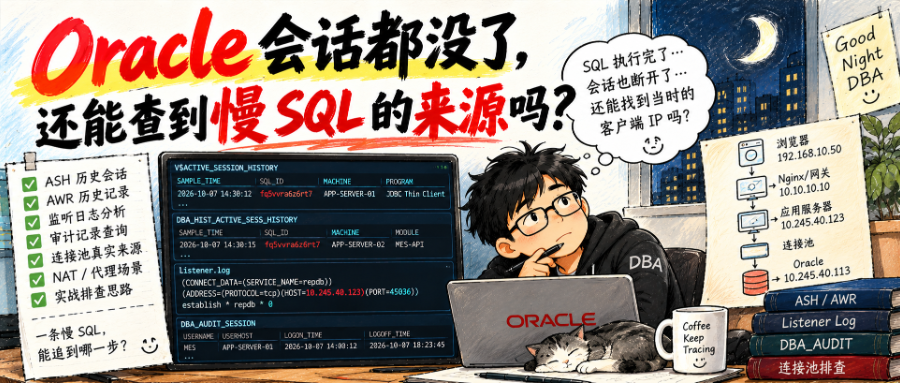 Oracle 慢 SQL 已经结束了，还能查到客户端 IP 吗？